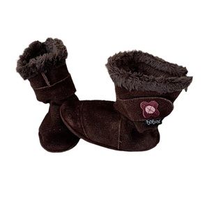 Bobux Leather Suede Baby Bootie Brown Soft Sole